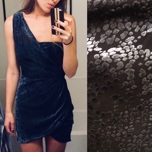 Velvet Asym Crossover Dress
